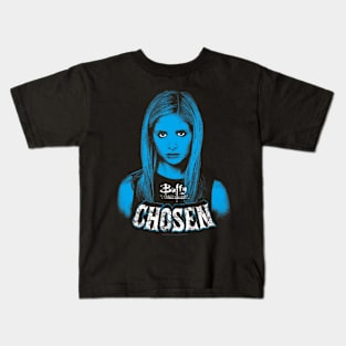 Buffy the Vampire Slayer Chosen Blue Portrait Kids T-Shirt